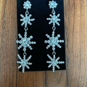 Bridal earrings rhinestone star bursts NWT